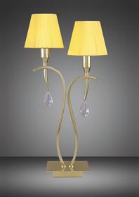 Siena Polished Brass Crystal Table Lamps Mantra Shaded Table Lamps